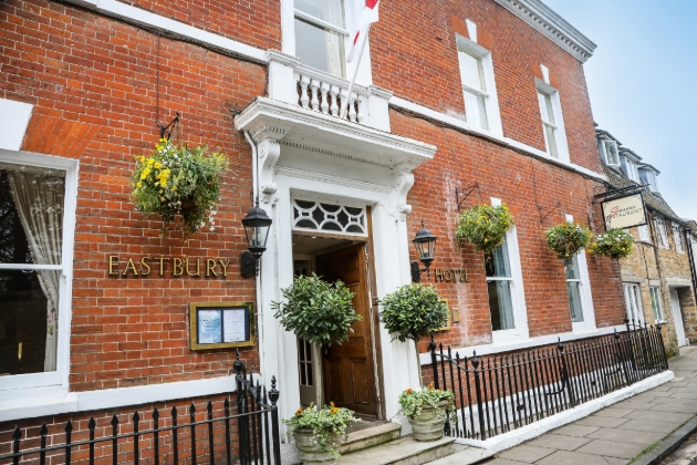 The entrance of the Eastbury Hotel, Dorset