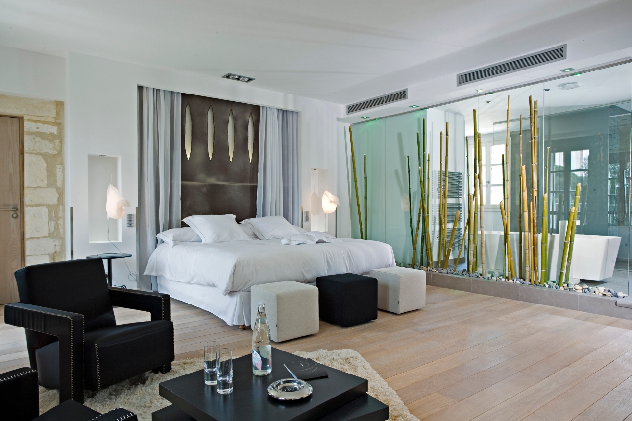 Bedrooms shot os master suite at Domaine de Verchant Hotel