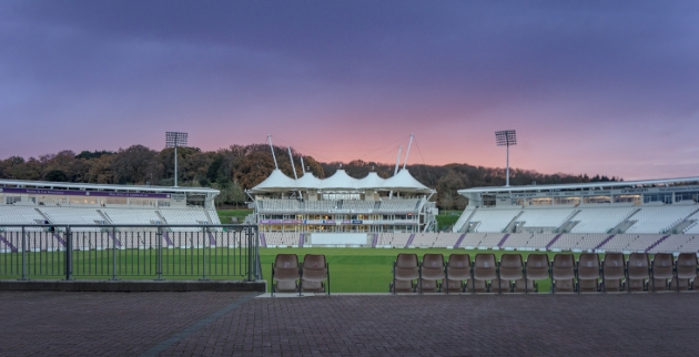 The Ageas Bowl, sport stadium at night