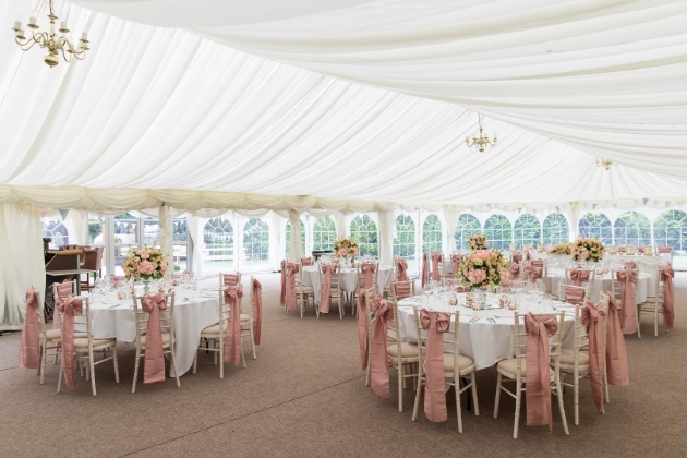 The Cromwell Arms, marquee set up for wedding breakfast