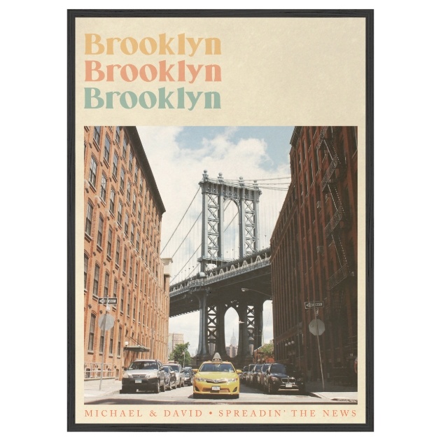 photo retro style of brooklyn bridge
