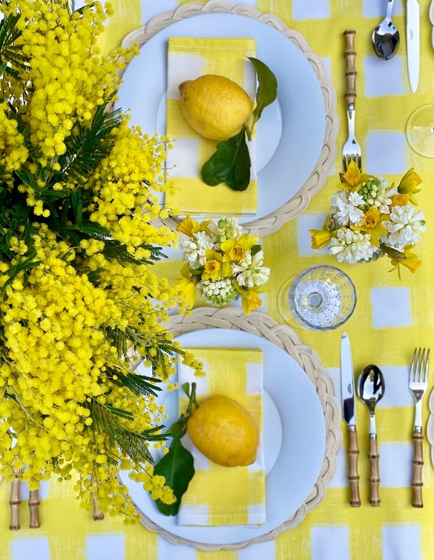New wedding tablescapes lemon setting set