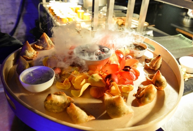 food platter with smoke effect