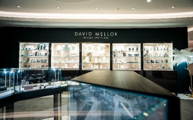 interior of jewellery shop black cabinet and modern look