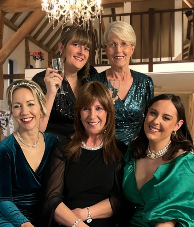 group of ladies dressed up for the evening 