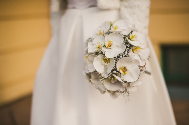 bouquet of white orchids