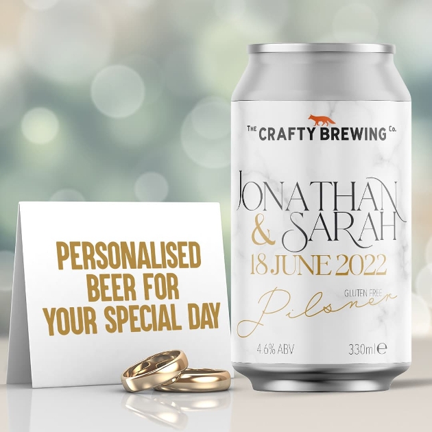 can of beer with personalised label