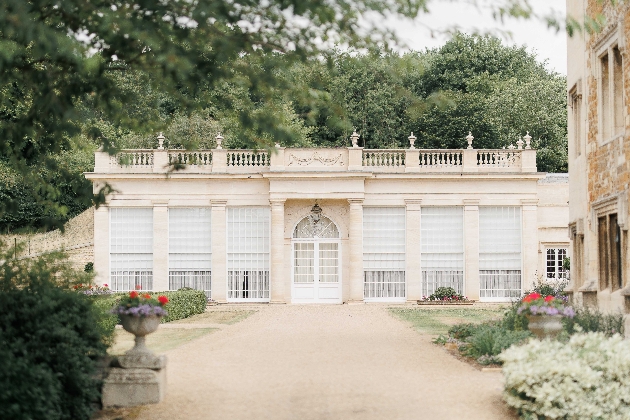 conservatory building attached to venue floor to ceiling windows