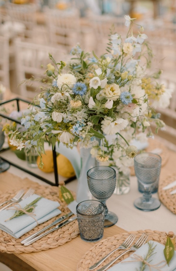 Flowers in a vase on a table