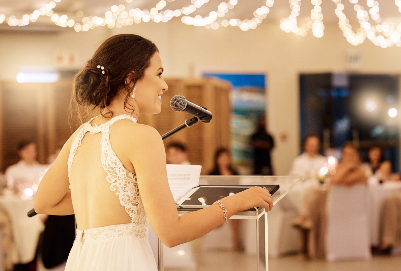 bride giving a speech