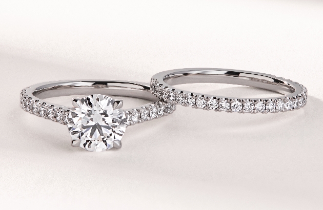 Engagement and wedding band from jewellers Queensmith