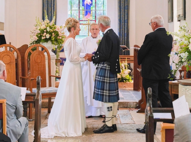 Faith-filled wedding ceremony at St Mary’s Church within the historic grounds of Hale Park