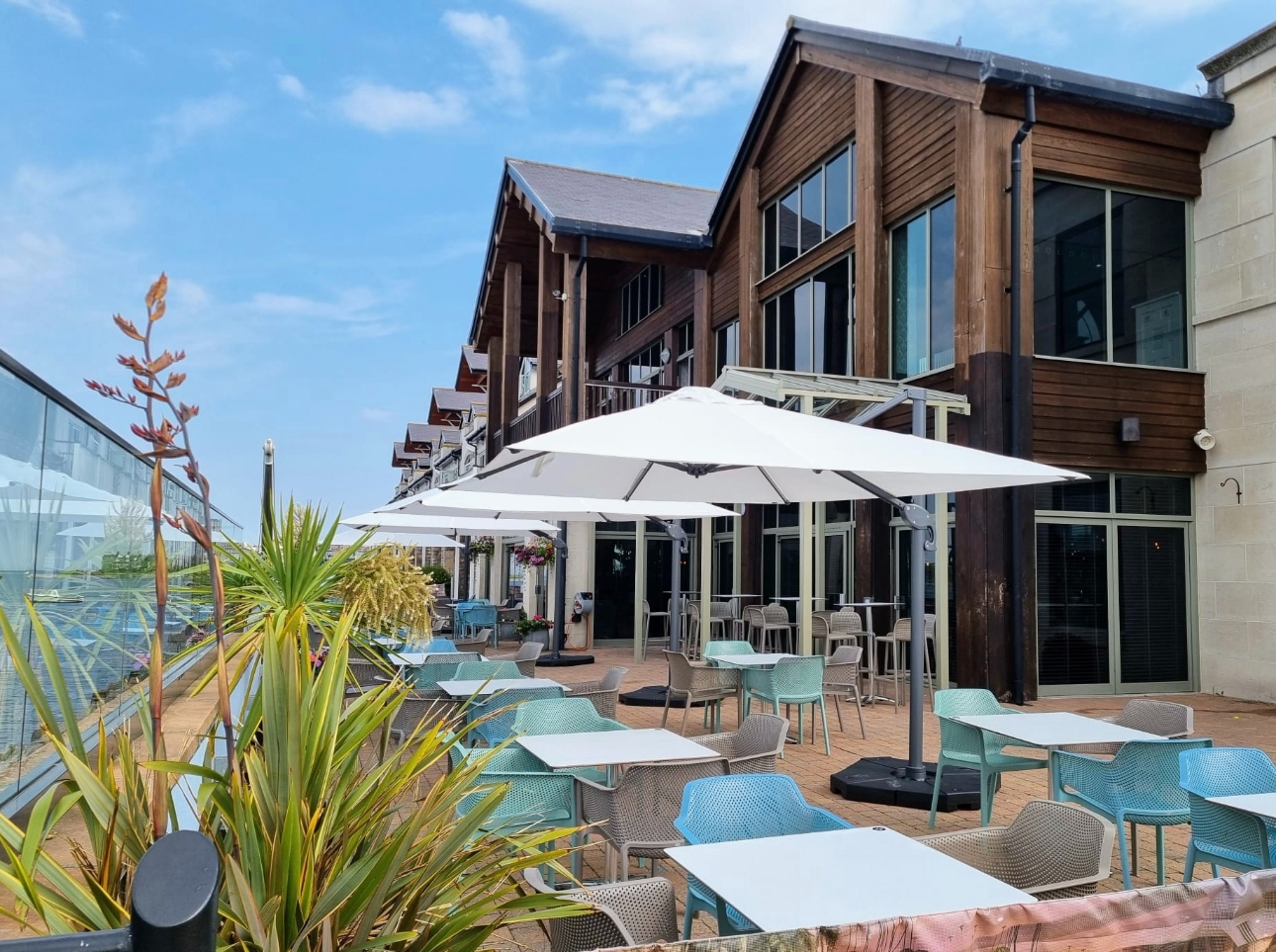 terrace with sea views