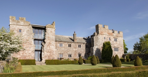 castle style manor with modern conversion